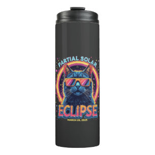 Termo Eclipse solar parcial de gatito de 2025