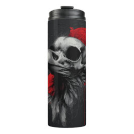 Termo Edgy Crow Skull Gothic Grunge Thermal Tumbler