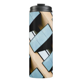 Termo Edificio azul y beige abstracto