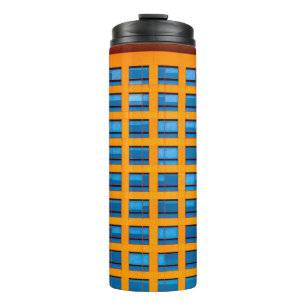 Termo Edificio azul y naranja