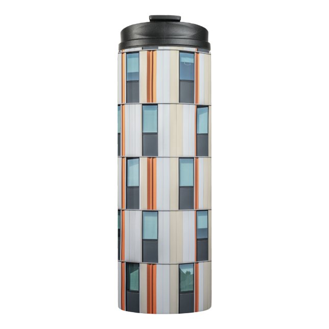 Termo Edificio blanco y naranja (Anverso)