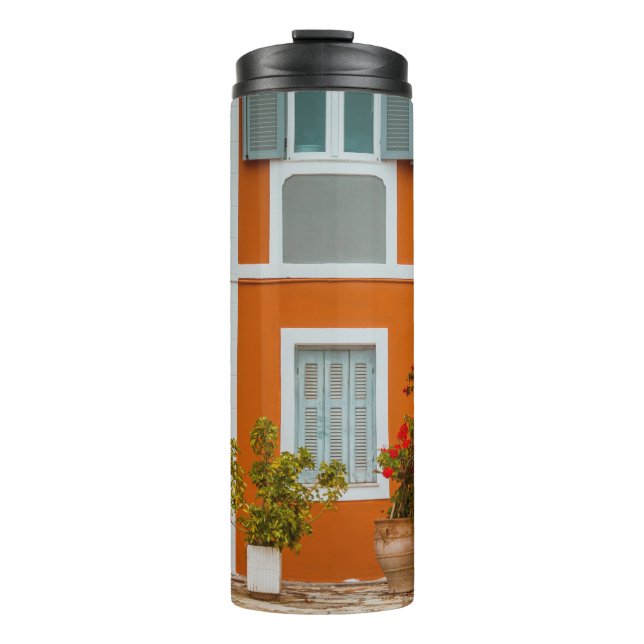 Termo EDIFICIO DE CONCRETO naranja BLANCO Y GRIS (Anverso)