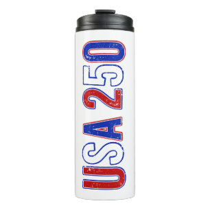 Termo EE. UU. 250 Aniversario 1776-2026 Patriótico Ameri