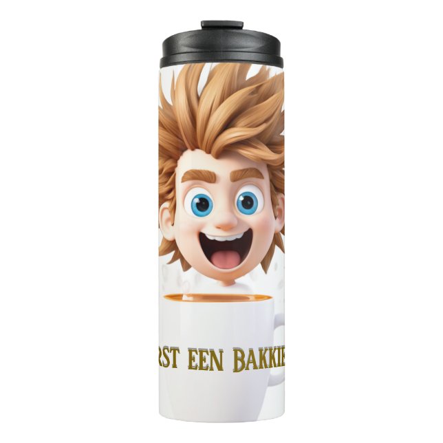 Termo Eerst een Bakkie -  vrolijk design (Anverso)