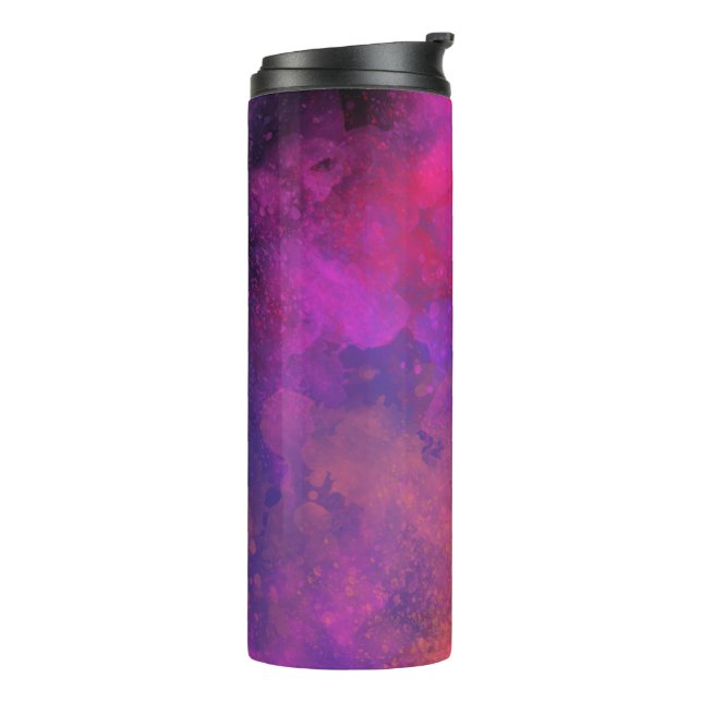 Termo Efecto salpicador de pintura rosada de galaxia (Rotado hacia la izquierda)