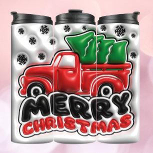 Termo Efecto Tumbler inflado 3D - Feliz Navidad