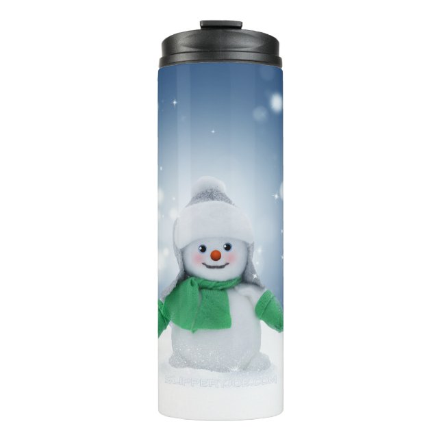 Termo El adorable personaje de muñeco de nieve de Navida (Anverso)