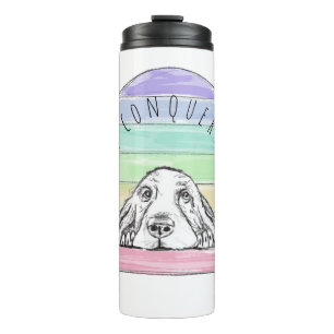 Termo el amor conquista todo perro arcoíris basset hound
