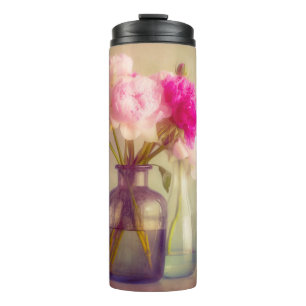 Termo El antiguo Bouquet Peony en las jaulas de vidrio
