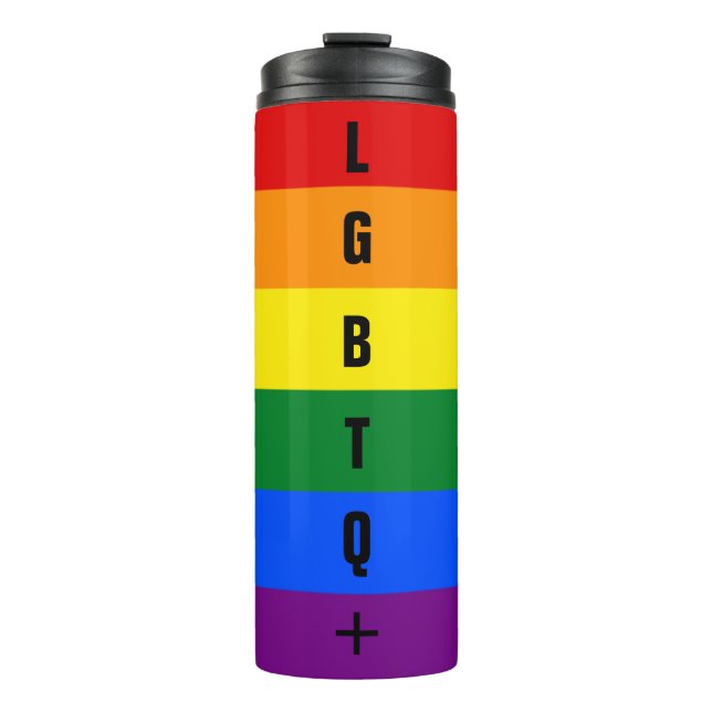 Termo El arcoiris del orgullo del personalizado LGBTQ pe (Anverso)