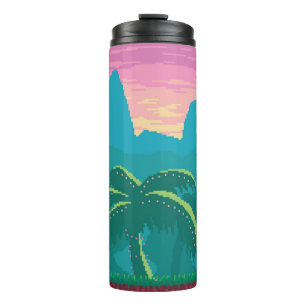 Termo El arte de Pixel es un paisaje sin fisuras con zon