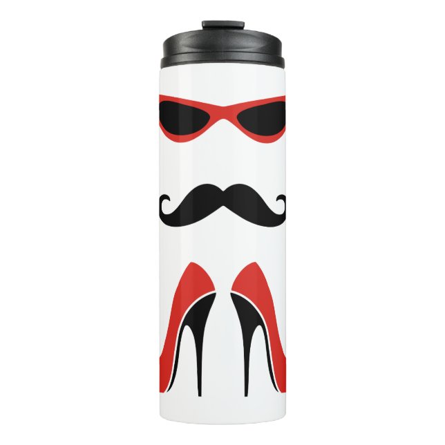 Termo El aspecto perfecto en negro y rojo + tu espalda y (Anverso)