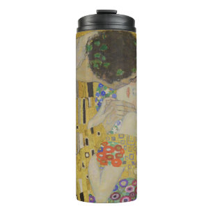 Termo El Beso, Pintura al Óleo Art Nouveau, Gustav Klimt