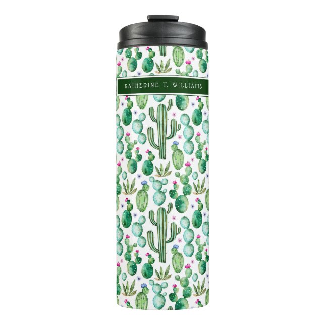 Termo El cactus de la acuarela planta el modelo (Anverso)