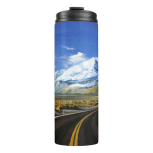 Termo el camino a las montañas de aceite paintingasphalt