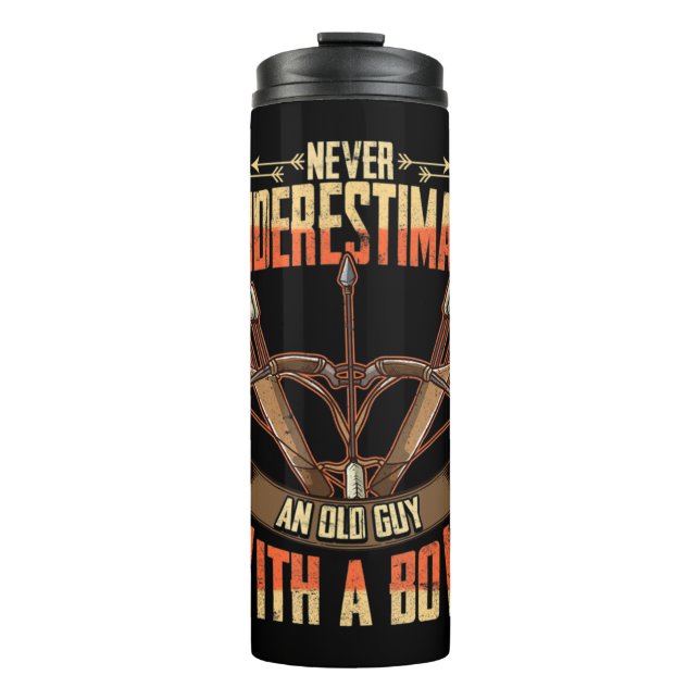 Termo El cazador de bolas masculino nunca subestima a un (Anverso)