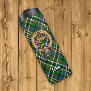 Termo El clan Scott Escudo sobre el Tartán Verde