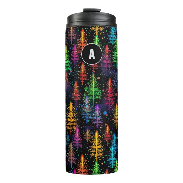 Termo El colorido árbol de Navidad resplandeciente en un (Anverso)