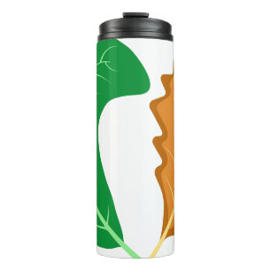 Termo El corazón de la naturaleza Hojas verdes y marrone