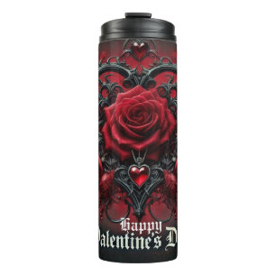 Termo El día de San Valentín de rosas rojas góticas