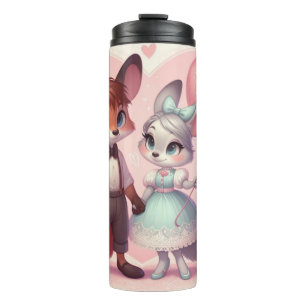 Termo El día de San Valentín de zorros de personalizado