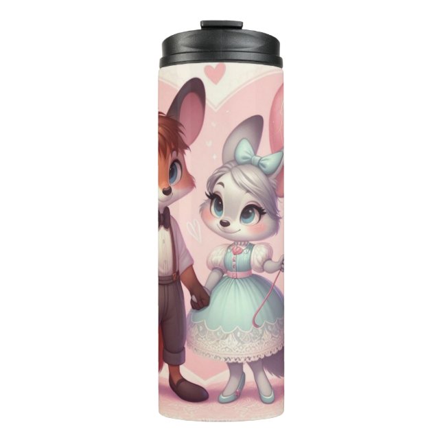 Termo El día de San Valentín de zorros de personalizado  (Anverso)