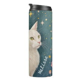 Termo El encantador gato blanco con ojos verdes