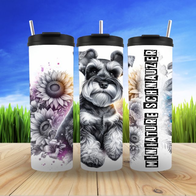 Termo El encanto floral de Schnauzer en miniatura (Subido por el creador)