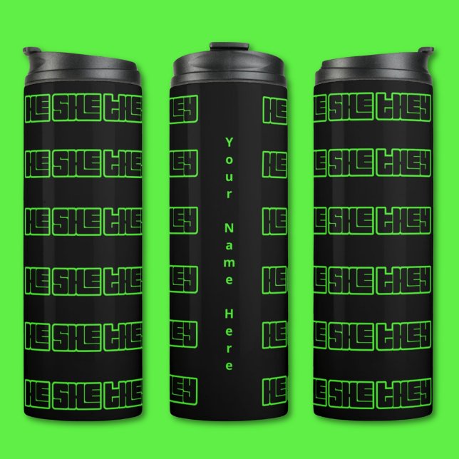 Termo Él Es Negra Y Verde Tumbler Termal (Subido por el creador)