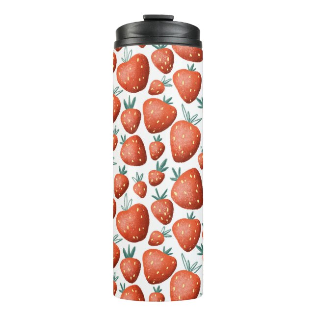 Termo El fondo blanco de las fresas rojas es impecable (Anverso)