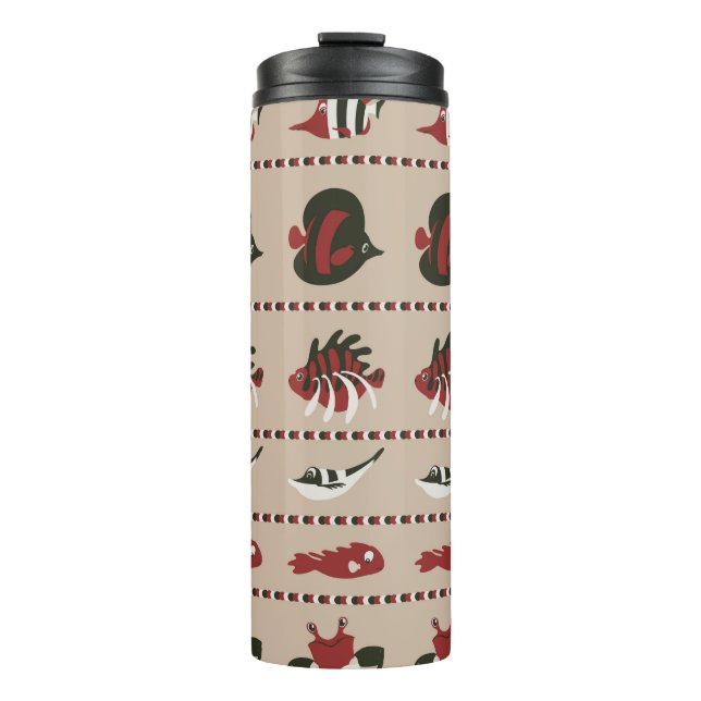 Termo El fondo marino con vida marina - cangrejo y di (Anverso)