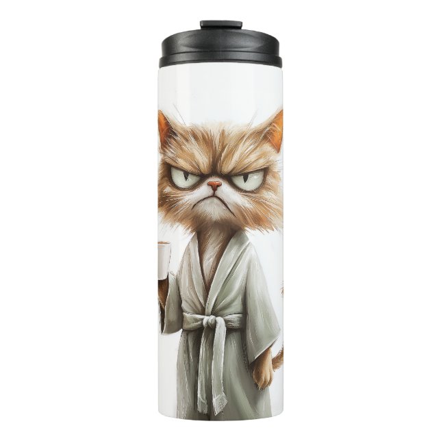 Termo El gato gruñón necesita café (Anverso)