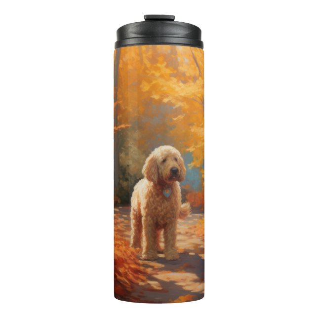 Termo El Goldendoodle en otoño se inspira en las hojas (Anverso)