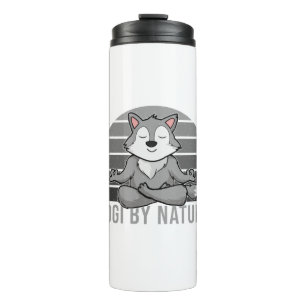 Termo El gracioso lobo lindo que hace yoga.