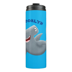 Termo El gracioso tiburón martillo personalizado