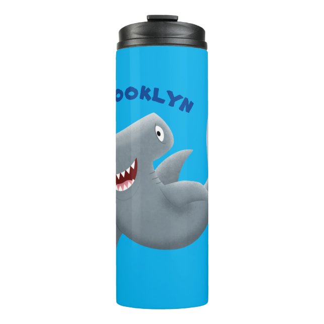 Termo El gracioso tiburón martillo personalizado (Anverso)