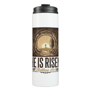 Termo Él ha resucitado Tumba de Pascua Cruz Camiseta cri