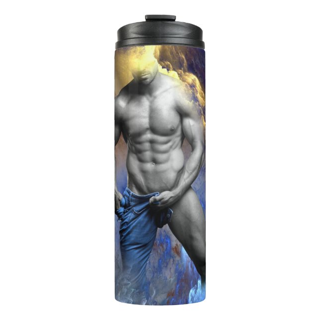 Termo El hombre musculoso de SlipperyJoe camisón vapor (Anverso)