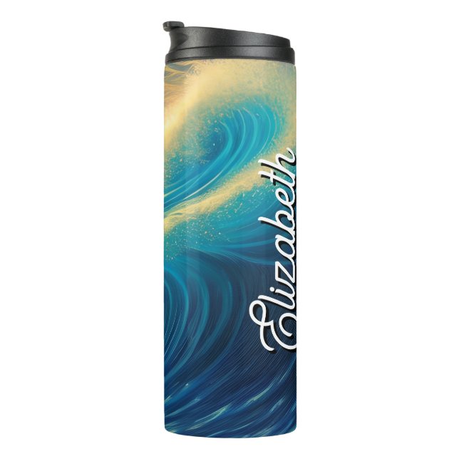 Termo El horizonte del atardecer en la playa (Rotado hacia la derecha)