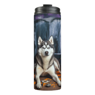Termo El Husky Siberiano Calabaza Halloween Scary