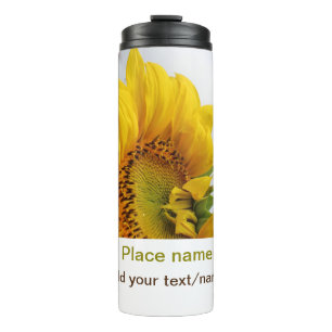 Termo El jardín de girasol amarillo añade el nombre de t