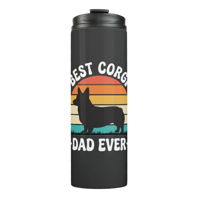 Termo El Mejor Papá Corgi Retro Perro (Anverso)