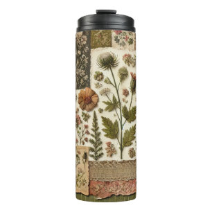 Termo El patchwork rosa verde quilea el retro ruso boho