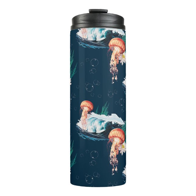 Termo El patrón de las medusas del océano blanco Lotus (Anverso)