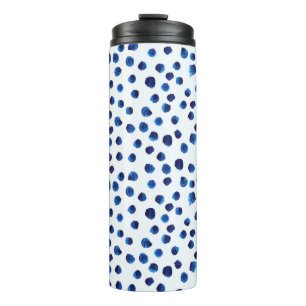 Termo El polka azul acuarela marca un patrón ininterrump