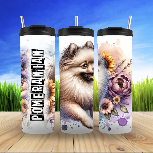 Termo El sueño floral fluido de Pomerania (Subido por el creador)