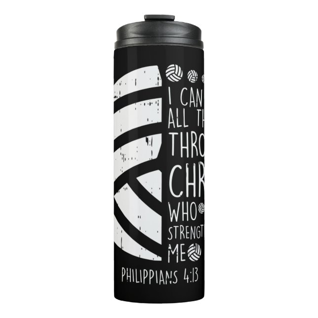 Termo El voleibol puedo hacer cosas Biblia Verso Dios Je (Anverso)