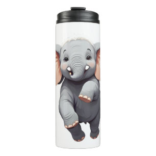 Termo Elefante Feliz Jugador Diversión Saltando En Alegr