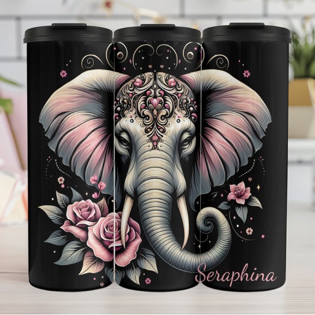 Termo Elefante: Lotus rosa, cabeza floral (Subido por el creador)