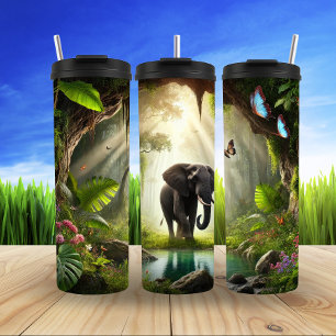 Termo Elefante majestuoso en el bosque tropical